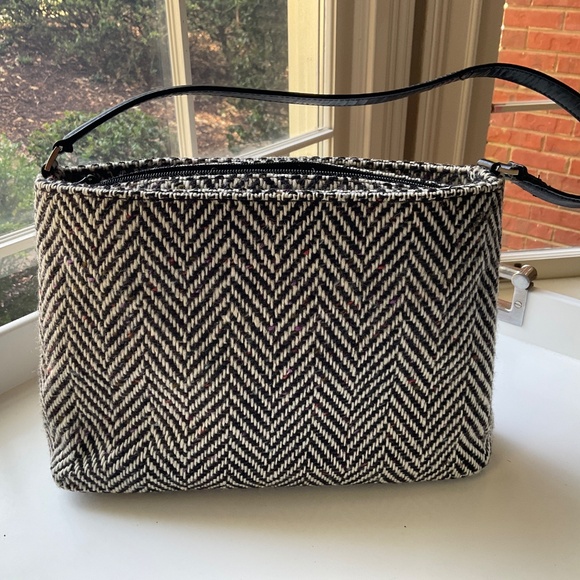 Vintage Kate Spade Wool Herringbone Tweed Handbag - Picture 2 of 8